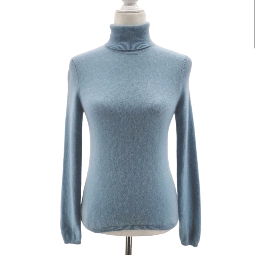 Robbins’s Egg Blue Cashmere XS Charter Club Cashmere Turtleneck Sweater